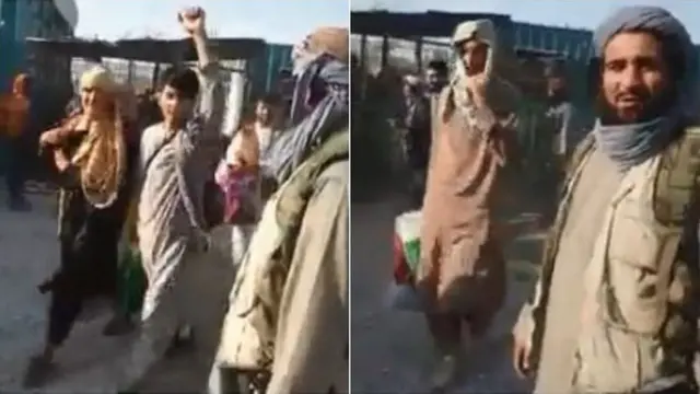 वायरल हुए वीडियो में कथित तौर पर जेल से बाहर निकलते क़ैदी दिख रहे हैं