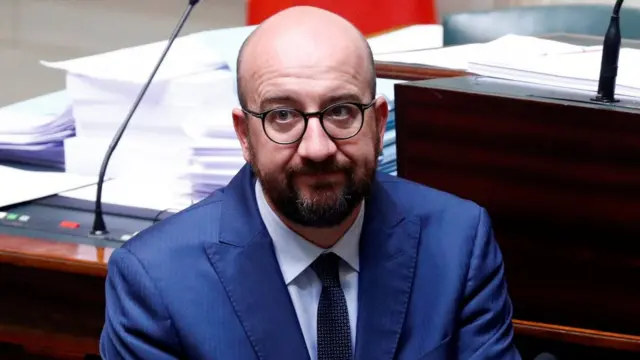Charles Michel, Waziri mkuu wa Ubelgiji akihutubia bunge la nchi hiyo