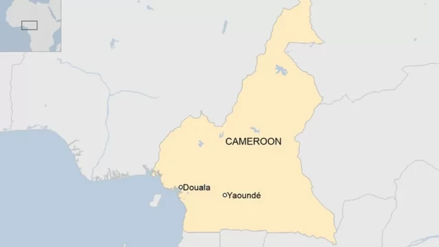 La carte du Cameroun avec les deux principales villes du pays.
