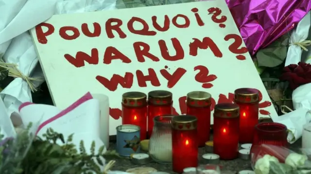 Tributes at Place de la Republique near some of the attack sites - 16 November