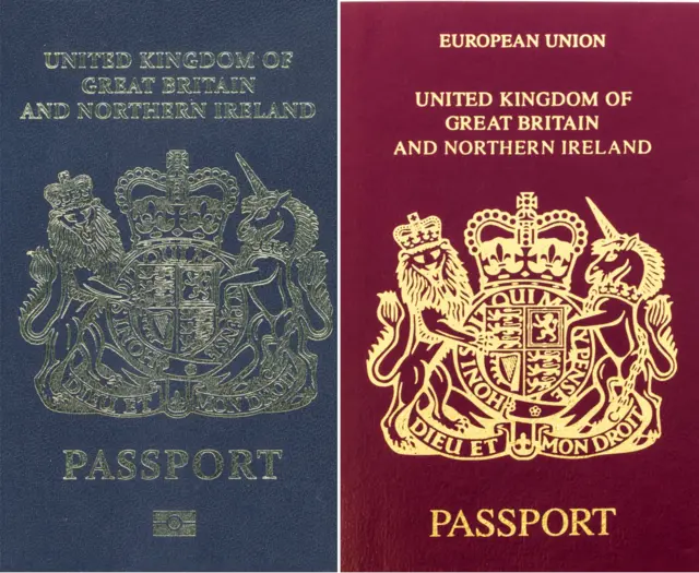 かつての青い英国パスポート ブレグジット後に復活へ - BBCニュース