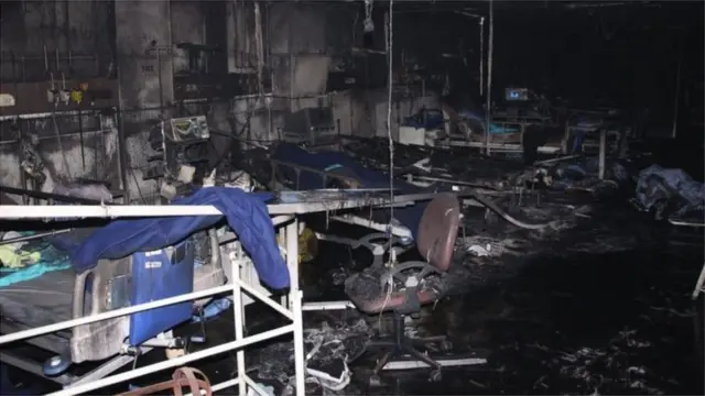 રાજકોટની ઉદય શિવાનંદ હૉસ્પિટલમાં આગ લાગવાની ઘટના બની હતી.