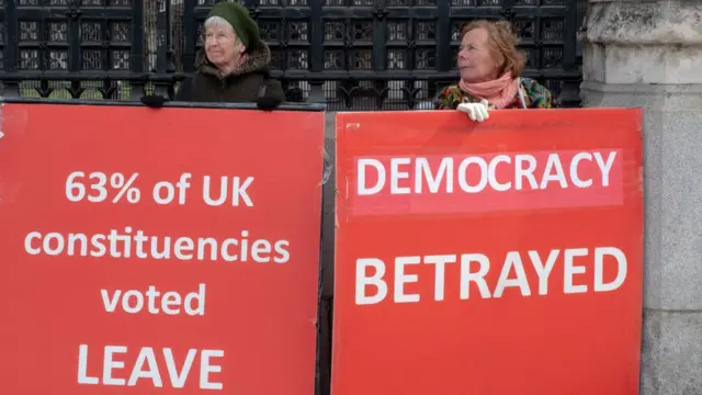 Mujeres partidarias del Brexit.