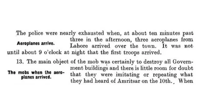 گوجرانوالہ بمباری ہنٹر کمیشن جلیانوالہ