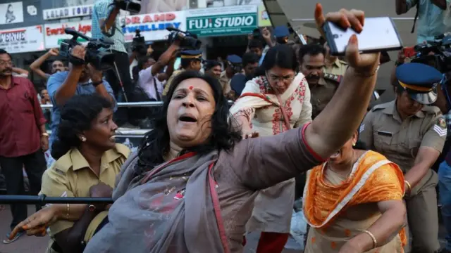 Mujeres manifestando en India.