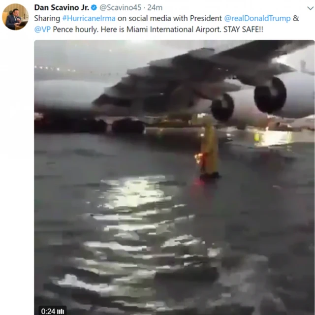 La imagen del aeropuerto de Miami que compartió Scavino en Twitter.