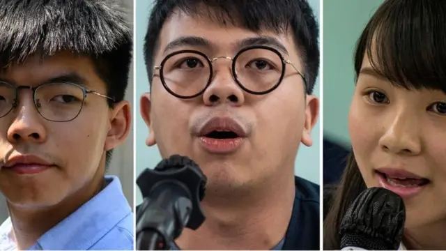 Los tres activistas condenados.