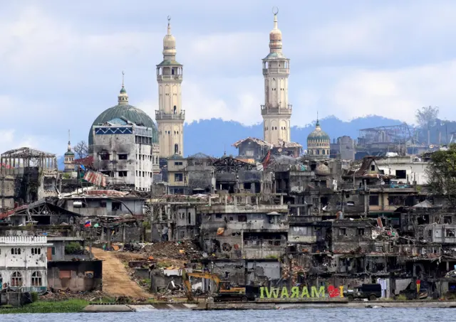 Marawi kenti çatışmalar nedeniyle bu hale geldi