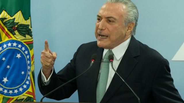 Temer, no discursoaposta da blazequarta-feira