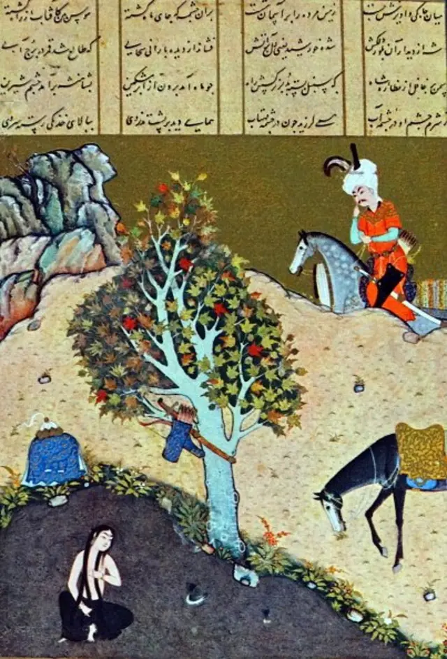 کتاب دست نویس و مصور پنج گنج نظامی متعلق به حدود دویست سال پیش