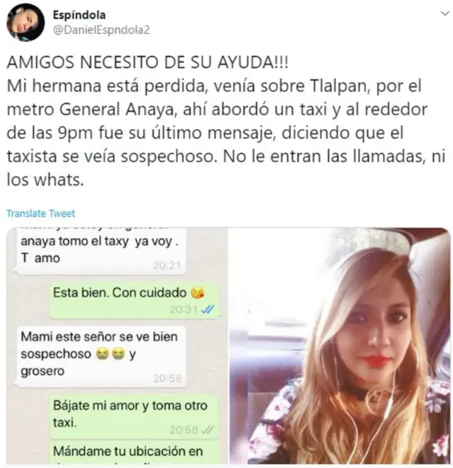 La denuncia de Daniel Espíndola en Twitter