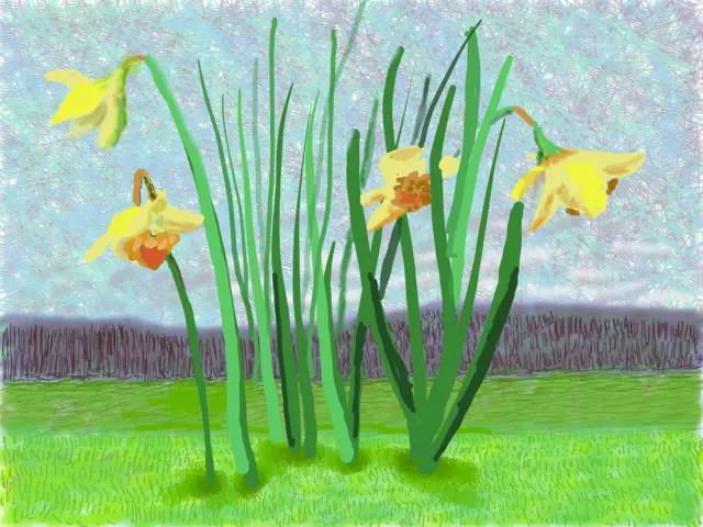 Cuadro en iPad No. 118, 16 de marzo 2020 © David Hockney