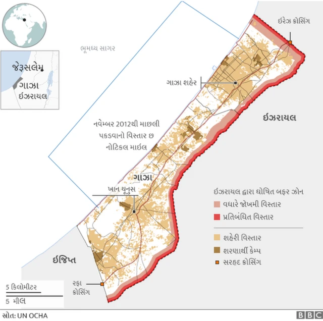 ગાઝા પટ્ટીનો મેપ