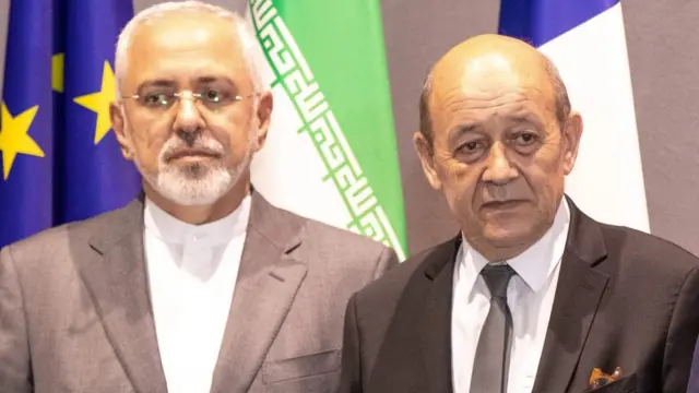 ژان ایو لودریان و محمد جواد ظریف