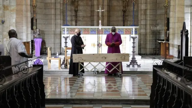 Desmond Tutu coffin: South African priest Archbishop Desmond Tutu funeral images