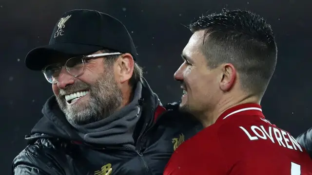 Dejan Lovren na mkufunzi wa Liverpool Jurgen Klopp