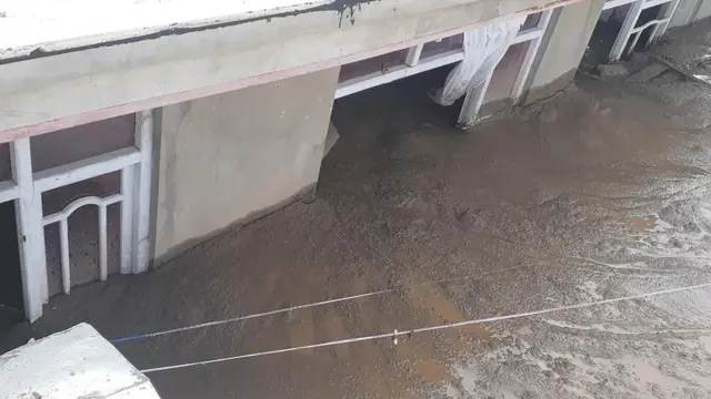 A view of the aftermath of the flooding