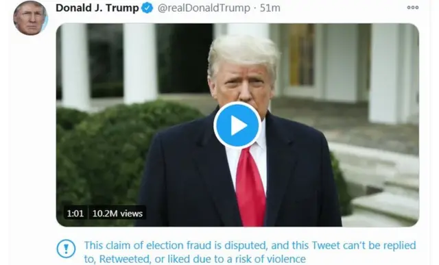 බෙදා හැරීම අවහිර කෙරුණු ට්විටර් පණිවුඩය