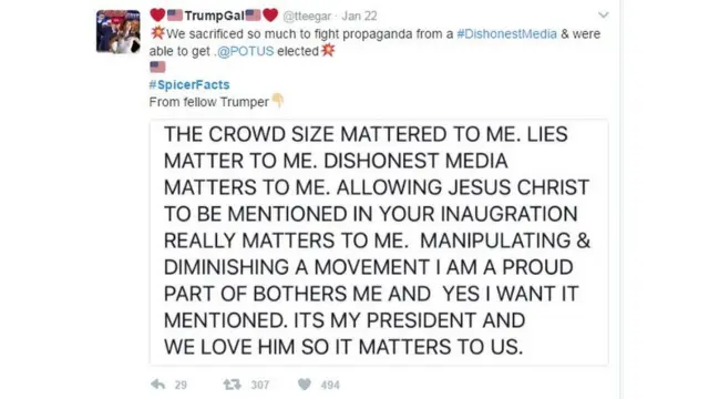 Твит поклонницы Трампа