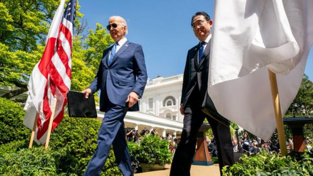 Joe Biden and Fumio Kushida