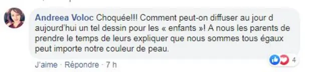 Commentaire sur Facebook.