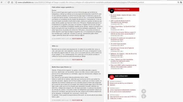 وبسایت‌های رسانه‌های دولتی از انتقادات و پرسش‌های کوبایی‌ها پر شده است