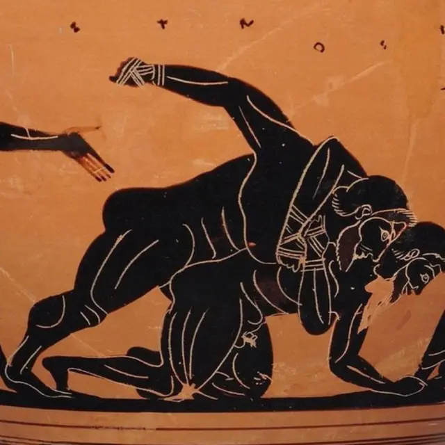 Lomba pankration cukup brutal.