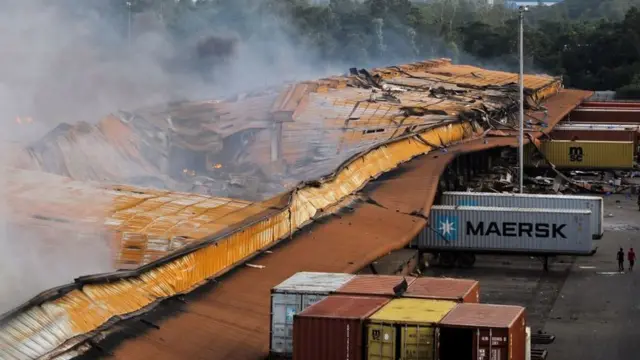 Collapsed roof at depot