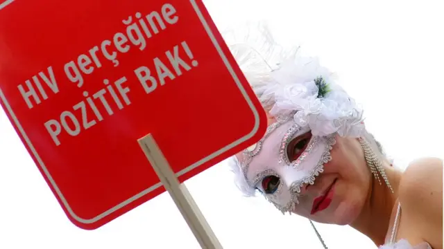 HIV gerçeğine pozitif bak pankartı