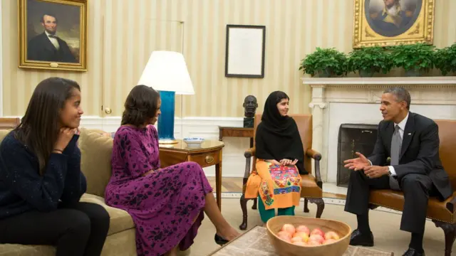 马拉拉到白宫做客