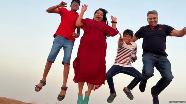 हर्षवर्धन का परिवार