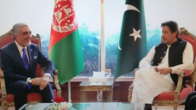 عبدالله عبدالله و عمران خان، نخست وزیر پاکستان در اسلام آباد با هم دیدار و گفتگو کردند