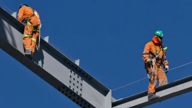 Trabajadores de la construcción.