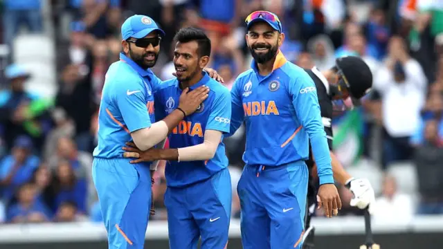 રોહિત શર્મા, યુજવેન્દ્ર ચહેલ અને વિરાટ કોહલી