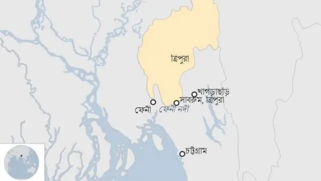 ভারতের ত্রিপুরায় উৎপন্ন হয়ে বাংলাদেশে প্রবেশ করেছে ফেনী নদী