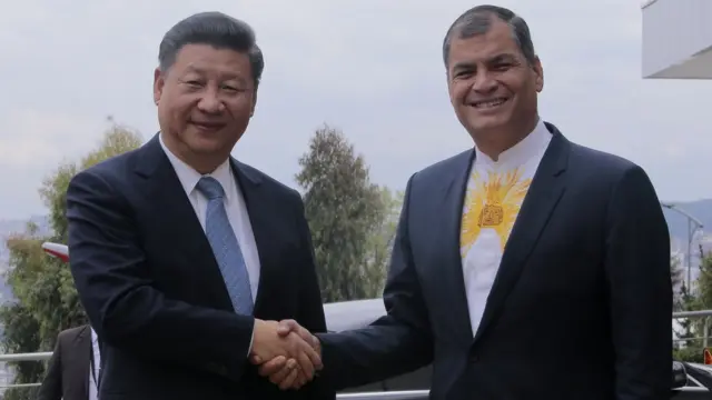中国国家主席习近平与厄瓜多尔总统拉斐尔·科雷亚