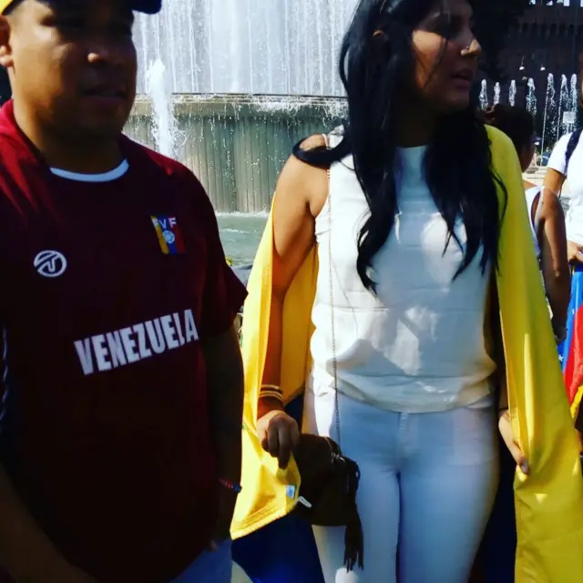 Edithribel Rosa (a la derecha) en una manifestación en Milán.