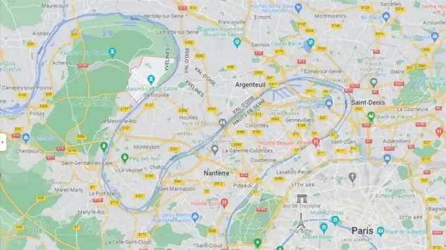 پیرس کا نقشہ