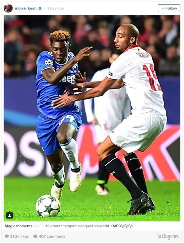 Cuenta de Instagram de Kean.