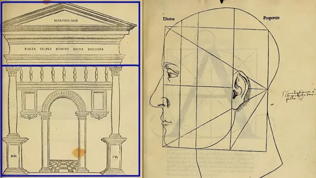 Dos ejemplos de las ilustraciones del libro "De divina proportione"