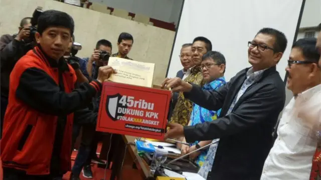 Penolakan hak angket DPR terhadap KPK juga disampaikan langsung ke pimpinan Pansus hak angket