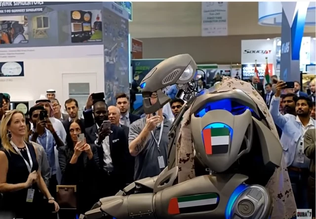King of Bahrain robot bodyguard