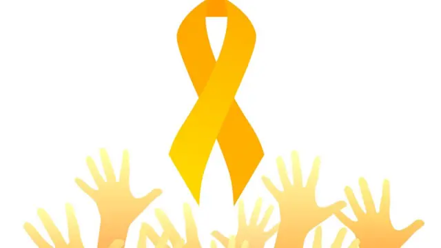 শিশুদের ক্যান্সার সম্পর্কে সচেতনতা প্রচারের অংশ হিসেবে ব্যবহৃত হয় হলুদ ফিতা যা একতার প্রতীক।