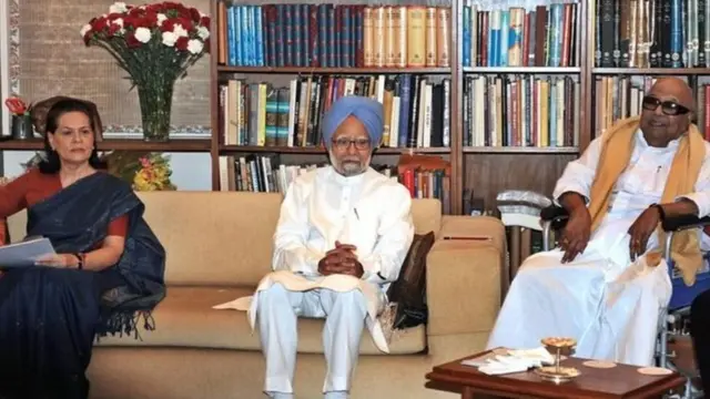 சோனியா காந்தி, மன்மோகன் சிங் மற்றும் கருணாநிதி