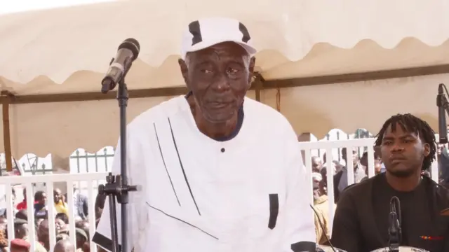 John Nzenze performs during Mashujaa day celebrations in Nairobi