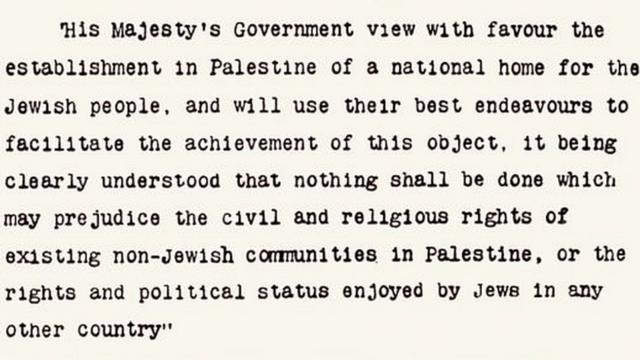As 67 palavras da carta de Balfour