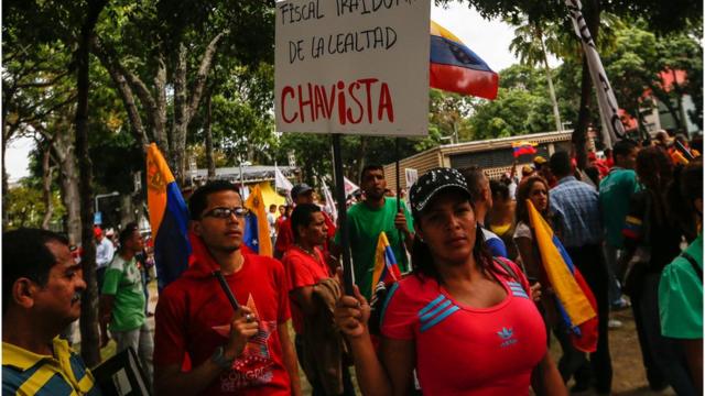 Protesta contra la fiscal general Luisa Ortega