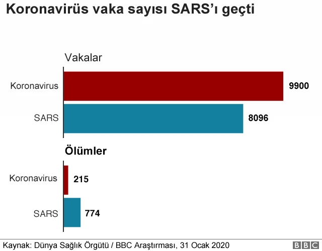 Koronavirüs ve SARS vakaları