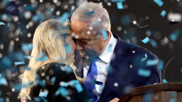 Нетаньяху з дружиною після виборів