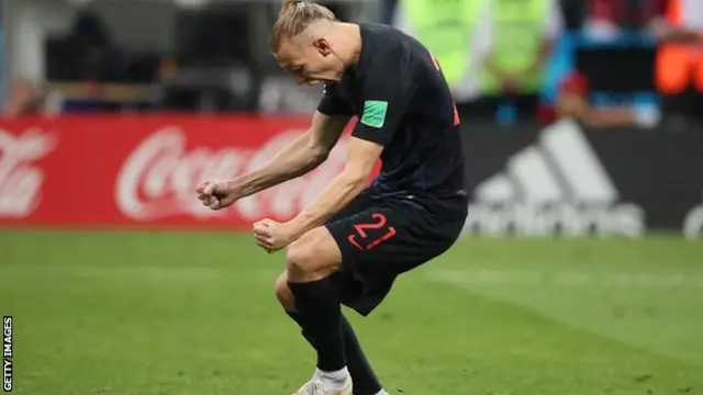 Domagoj Vida celebrate's Croatia's win
